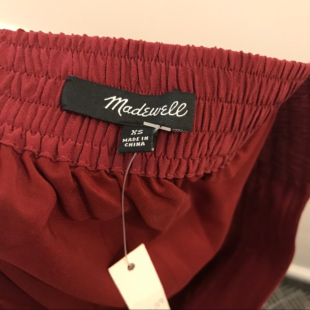 NWT Madewell Parkway Skirt XS Mini Silk red oxblood burgundy wine wrap - Picture 7 of 10